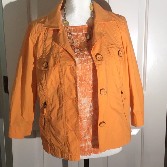 Chicos Orange Sherbet Jacket And Tee 